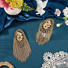 2Pcs Felt & Iron & Rhinestone Tassel Epaulette AJEW-CN0007-74A-G-4