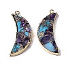 Assembled Natural Bronzite & Synthetic Turquoise & Amethyst Pendants G-N330-036-2
