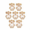 Rack Plating Brass Micro Pave Clear Cubic Zirconia Pendants KK-T060-09-RS-1