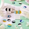 10Pcs 5 Colors Transparent & Opaque Resin & Wood Pendants RESI-TA0004-67-8