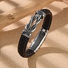 Braided Microfiber Leather Cord Bracelets for Men BJEW-Z081-03P-02-2