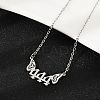201 Stainless Steel Number 444 with Butterfly Wings Pendant Necklaces LS-NJEW-P332-01B-P-1