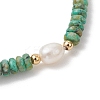 Natural Sesame Jasper & Cultured Freshwater Pearl Beads Beaded Stretch Bracelets for Women BJEW-JB13322-02-4