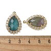 Natural Colorful Fluorite Faceted Teardrop Pendants G-I375-01G-01-3