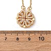 Clover 304 Stainless Steel Rhinestone Pendant Necklaces for Women LS-NJEW-M107-03G-3