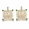 Brass Micro Pave Clear Cubic Zirconia Peg Bails Pendants KK-S356-193G-NF-1
