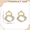 1Pair Rhombus Alloy Micro Pave Clear Cubic Zirconia Dangle Stud Earrings EJEW-LP0008-022-2