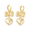 Bowknot Brass Hoop Earrings for Women EJEW-S231-03G-02-1