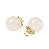 Natural White Chalcedony Round Charms G-P577-03G-2