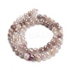 Electroplated Natural Violet Strawberry Quartz Round Beads Strands G-L598-A06-02-3