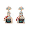 Zinc Alloy Rhinestone Dangle Stud Earrings FS-WG8FD93-02-1