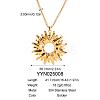 Vintage 304 Stainless Steel Sunflower Pendant Necklaces for Women KZ0138-2-1