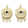 Brass Micro Pave Clear Cubic Zirconia Pendants ZIRC-S067-094-NF-1