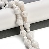 Natural White Jade 3-Hole Guru Beads Strands G-H064-E03-01-2