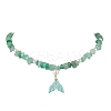 Natural Green Aventurine Chip & Imitaton Round Pearl Beaded Adjustable Necklaces NJEW-JN05227-03-2