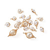 Spritewelry 24Pcs 6 Style ABS Plastic Imitation Pearl Wire Wrapped Pendants KK-SW0001-07-3