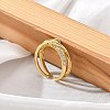 Rack Plating Brass Micro Pave Clear Cubic Zirconia Cuff Rings for Women RJEW-M028-114G-2