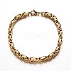 Trendy 304 Stainless Steel Byzantine Chain Bracelets X-BJEW-L510-10-2