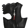 Gothic Style Sword & Heart Alloy Dangle Earrings EJEW-JE06626-3