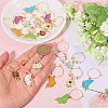 20Pcs Butterfly & Flower Alloy Enamel Wine Glass Charms AJEW-CA00003-3
