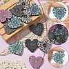 30Pcs 5 Colors Printed Natural Basswood Pendants WOOD-CJ0001-85-3