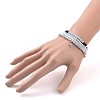 4Pcs 4 Style Natural Angelite & Lava Rock & Opalite Round Beaded Stretch Bracelets Set BJEW-JB09083-7