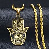 304 Stainless Steel Enamel Necklaces NJEW-Q338-02G-1