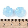Transparent Spray Paint Glass Bead Caps GLAA-H035-04J-3