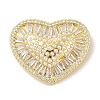 Rack Plating Brass Clear Cubic Zirconia ABS Pearl Pendants KK-S380-01G-1