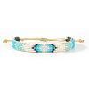 Adjustable Glass Seed Bead Braided Bead Bracelets for Women AP3719-2-1