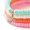 4Pcs 4 Colors Hanamade Polymer Clay Heishi Surfer Stretch Bracelets Set BJEW-JB07716-5