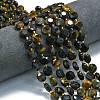 Natural Yellow Blue Tiger Eye Beads Strands G-C116-A124-01-1