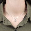 Anti-Tarnish Rhodium Plated 925 Sterling Silver Pendants ZIRC-BB50406-A-3