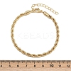 5Pcs 5 Styles Brass Chain Bracelets & Stretch Bracelets Set for Women BJEW-D357-03G-6