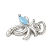 Brass Pave Light Blue Cubic Zirconia Coconut Tree Charms KK-A273-32P-2