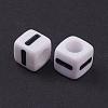 Chunky Letter I Acrylic Cube Beads for Kids Jewelry X-PL37C9129-I-2
