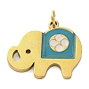 Ion Plating(IP) 304 Stainless Steel Enamel Pendants STAS-Z104-06G-1