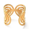 Ion Plating(IP) 304 Stainless Steel Hollow Open Cuff Rings RJEW-D006-04G-3