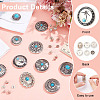 22Pcs 11 Styles Flat Round Alloy Enamel Coin Screwback Rivets FIND-NB0005-76-4