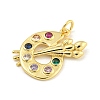 Rack Plating Brass Pave Colorful Cubic Zirconia Pendants KK-Z048-05G-2
