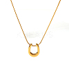 Stylish 304 Stainless Steel U-shaped Horseshoe Pendant Round Snake Chain Necklaces for Women LS-LH2412-4