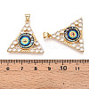Brass Micro Pave Clear Cubic Zirconia Pendants for Women KK-T070-90A-04-3