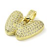 Brass Micro Pave Clear Cubic Zirconia Pendants KK-M279-01G-W-2
