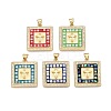 Brass Micro Pave Clear Cubic Zirconia Pendants KK-N254-216G-C-1