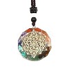 Orgonite Chakra Natural & Synthetic Mixed Stone Pendant Necklaces QQ6308-1-1