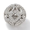 Rack Plating Brass Micro Pave Cubic Zirconia Beads KK-L224-019P-1