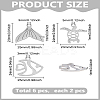 6Pcs 3 Styles 304 Stainless Steel Pendants STAS-LP0003-25-2