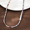 925 Sterling Silver Pave Colorful Cubic Zirconia Tennis Necklaces for Women NJEW-C096-01B-P01-2