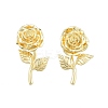 Brass Rose of Life Stud Earrings for Women EJEW-P205-02G-2