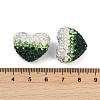 Gradient Color Heart Shaped Polymer Clay Rhinestone Beads CLAY-NH0002-03B-3